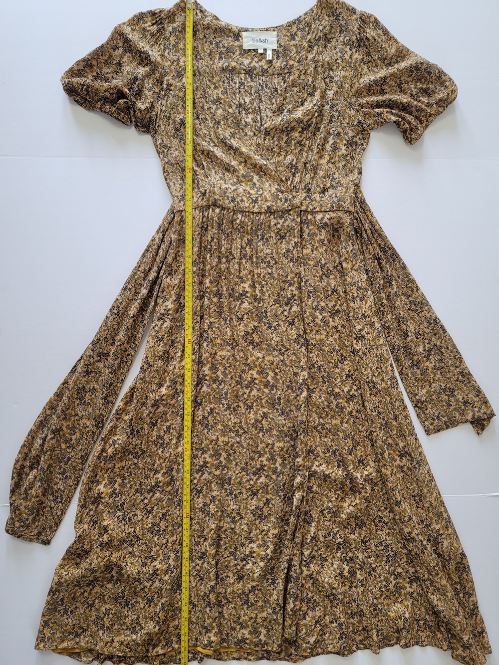 Ba&sh Noemi Brown Floral Wrap Tie Midi Dress XS Boho Romantic - Picture 7 of 11